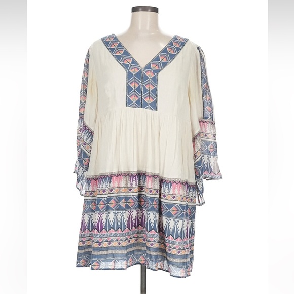 NWOT: Free People Terra Nova Boho Embroidered Relaxed Fit Dress• Small - Picture 3 of 13